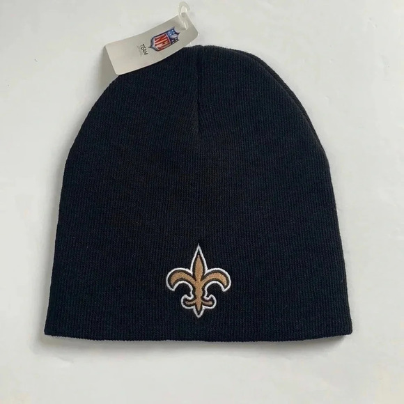 New Orleans Saints NFL Beanie Hat Logo Cap Black & Gold New - Picture 1 of 7